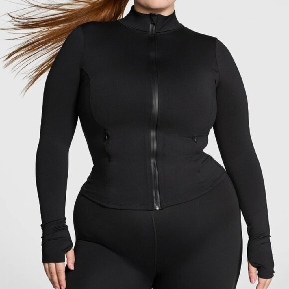 Victoria's Secret PINK Sports Jacket active Relay Ultimate Black Small Full Zip